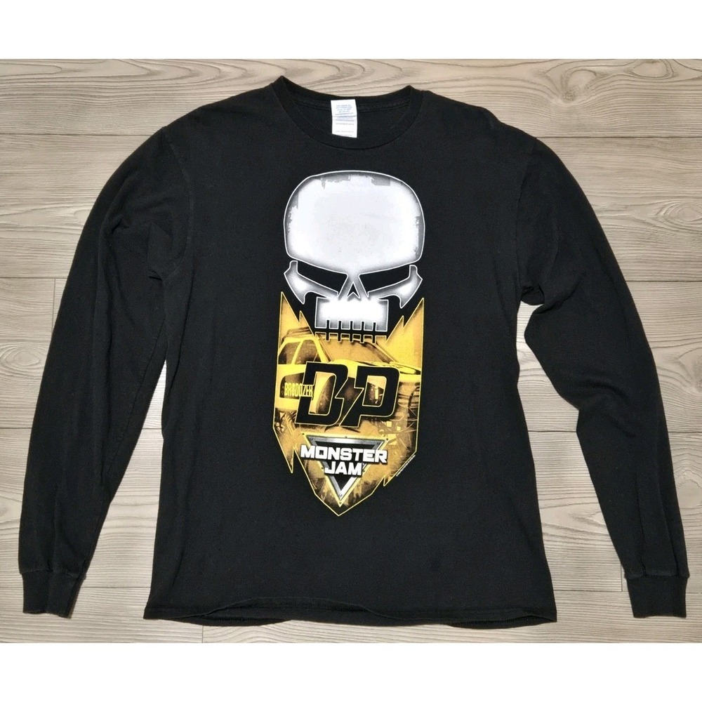 Brodozer Monster Jam Long Sleeve Shirt Mens Size Medium Black Truck